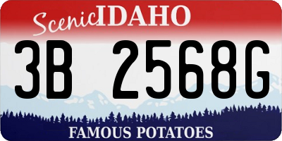 ID license plate 3B2568G