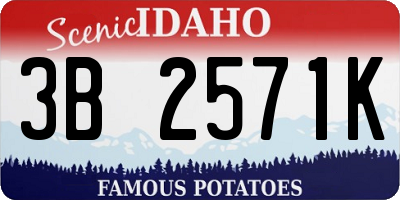 ID license plate 3B2571K
