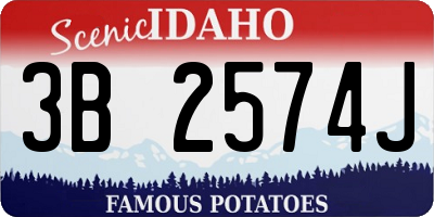 ID license plate 3B2574J