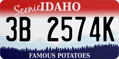 ID license plate 3B2574K