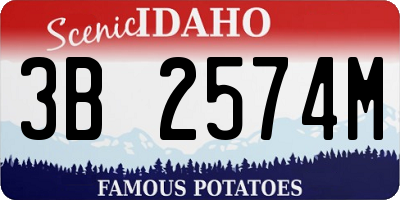 ID license plate 3B2574M