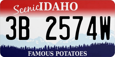 ID license plate 3B2574W