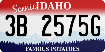 ID license plate 3B2575G