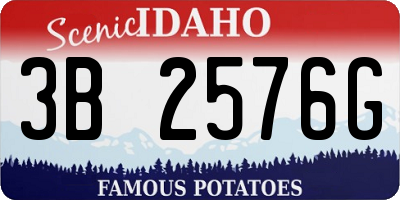 ID license plate 3B2576G