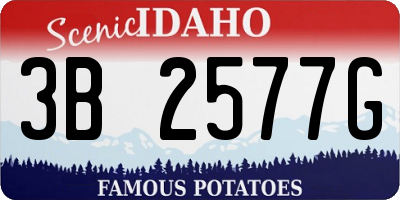 ID license plate 3B2577G