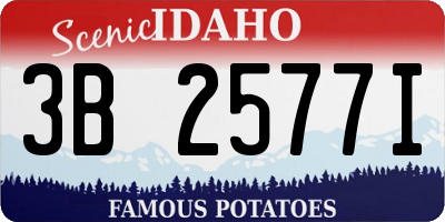 ID license plate 3B2577I