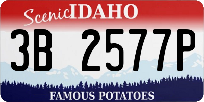 ID license plate 3B2577P