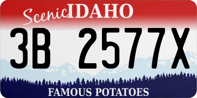 ID license plate 3B2577X