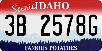 ID license plate 3B2578G