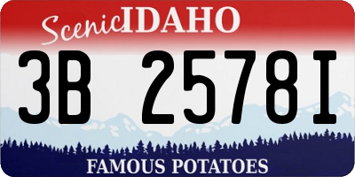 ID license plate 3B2578I