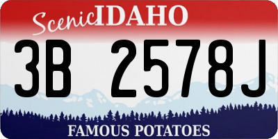 ID license plate 3B2578J