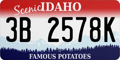 ID license plate 3B2578K
