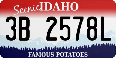 ID license plate 3B2578L