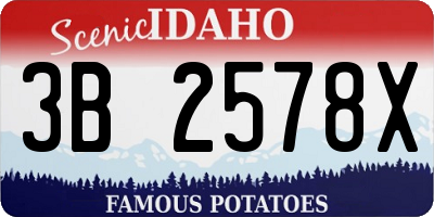 ID license plate 3B2578X
