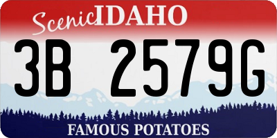 ID license plate 3B2579G