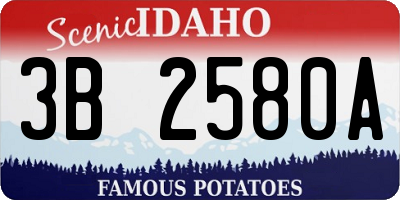 ID license plate 3B2580A