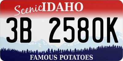 ID license plate 3B2580K
