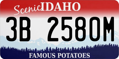 ID license plate 3B2580M