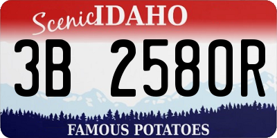 ID license plate 3B2580R