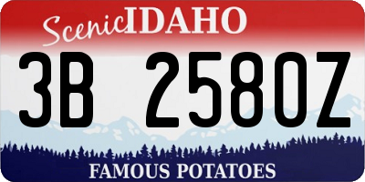 ID license plate 3B2580Z