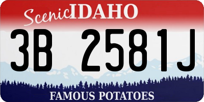 ID license plate 3B2581J