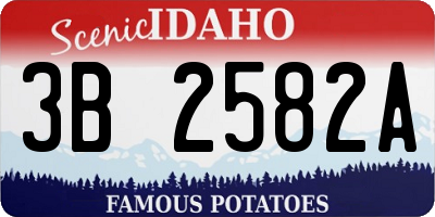 ID license plate 3B2582A