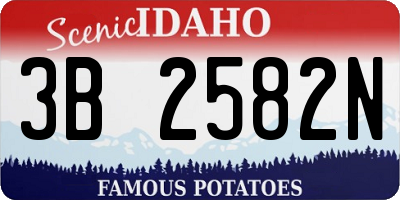 ID license plate 3B2582N