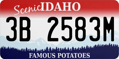 ID license plate 3B2583M