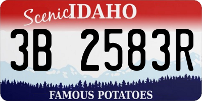 ID license plate 3B2583R