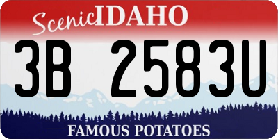 ID license plate 3B2583U