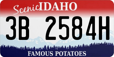 ID license plate 3B2584H