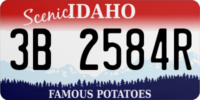 ID license plate 3B2584R