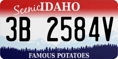 ID license plate 3B2584V