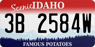 ID license plate 3B2584W