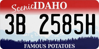 ID license plate 3B2585H