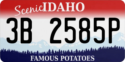ID license plate 3B2585P