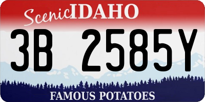 ID license plate 3B2585Y