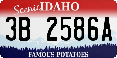ID license plate 3B2586A