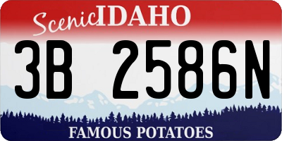 ID license plate 3B2586N