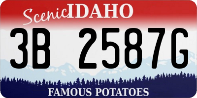 ID license plate 3B2587G