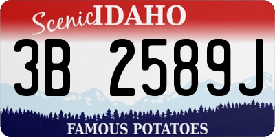ID license plate 3B2589J