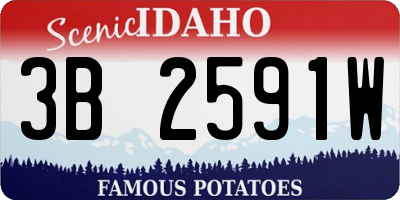 ID license plate 3B2591W