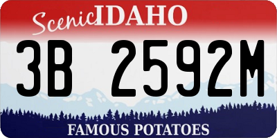 ID license plate 3B2592M