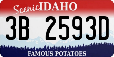 ID license plate 3B2593D