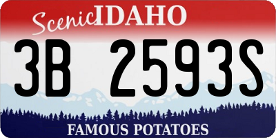 ID license plate 3B2593S