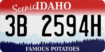 ID license plate 3B2594H