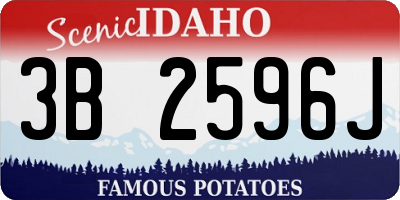 ID license plate 3B2596J