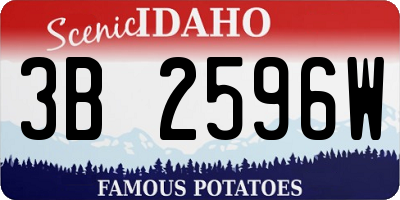 ID license plate 3B2596W