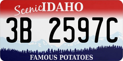 ID license plate 3B2597C