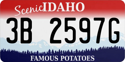 ID license plate 3B2597G